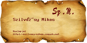 Szilvásy Mikes névjegykártya